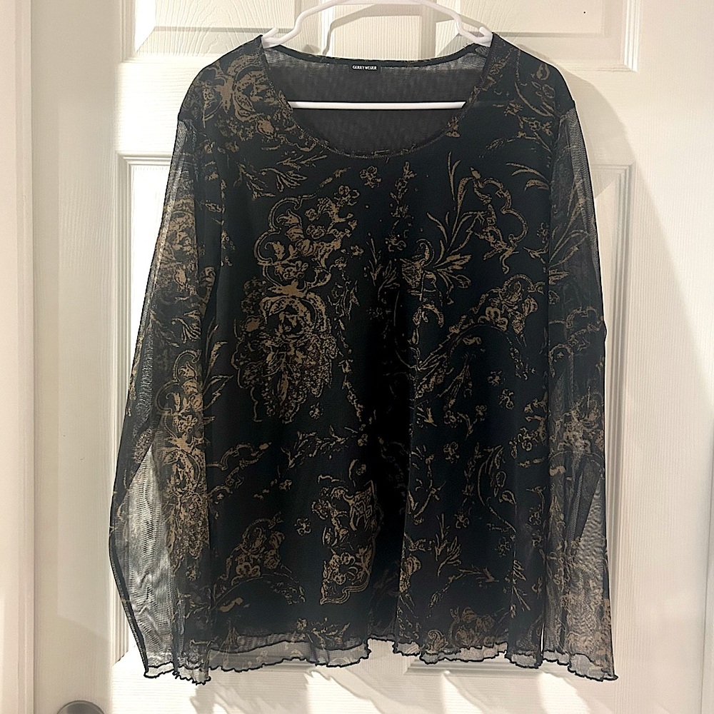sheer patterned grunge abstract GERRY WEBER blouse
